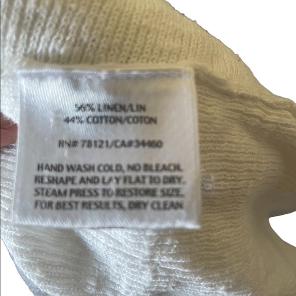 Eileen Fisher White Linen Blend Open Front Cardigan- Size Small - Picture 5 of 12